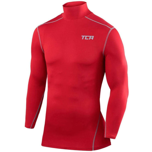 Tca Pro Performance Long Sleeve Mock S  Ls Mock Red Mens