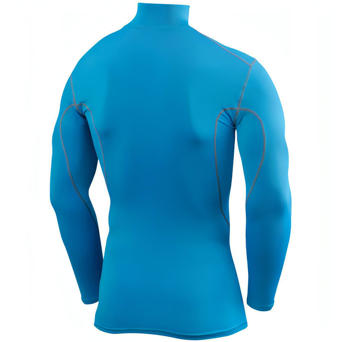 Men's Compression Base Layer Top - Long Sleeve, Mock Neck, Firm Compression For Running & Gym