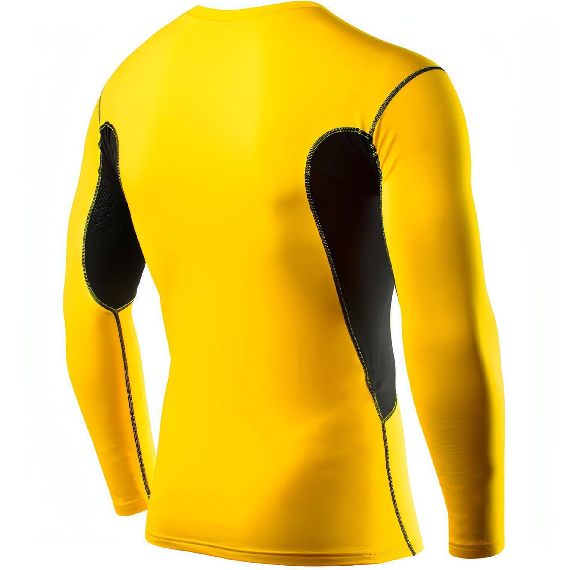 TCA SuperThermal Junior Long Sleeve Compression Top Yellow Clothing