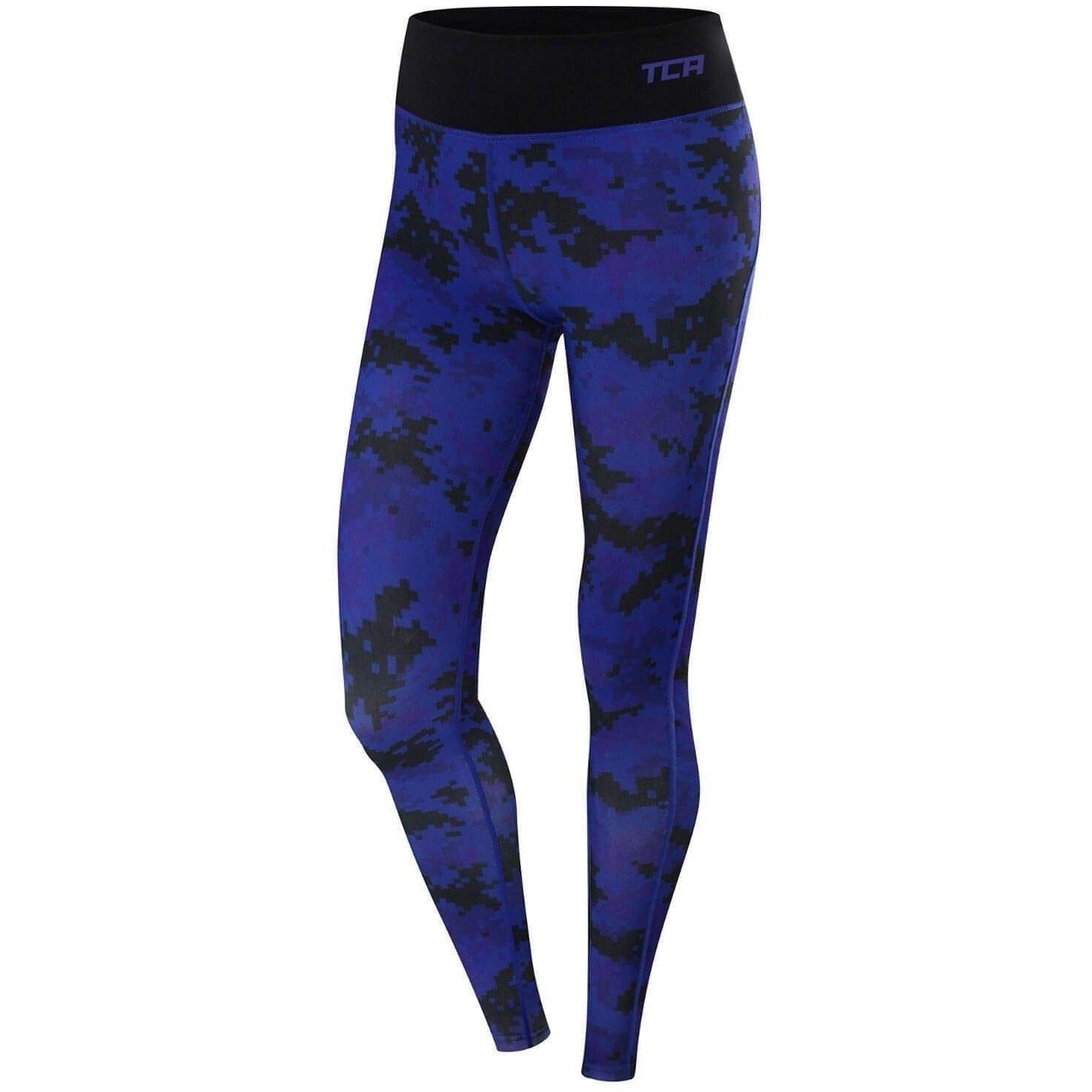 TCA Supreme Graphic Womens Long Running Tights - Blue – Start Fitness