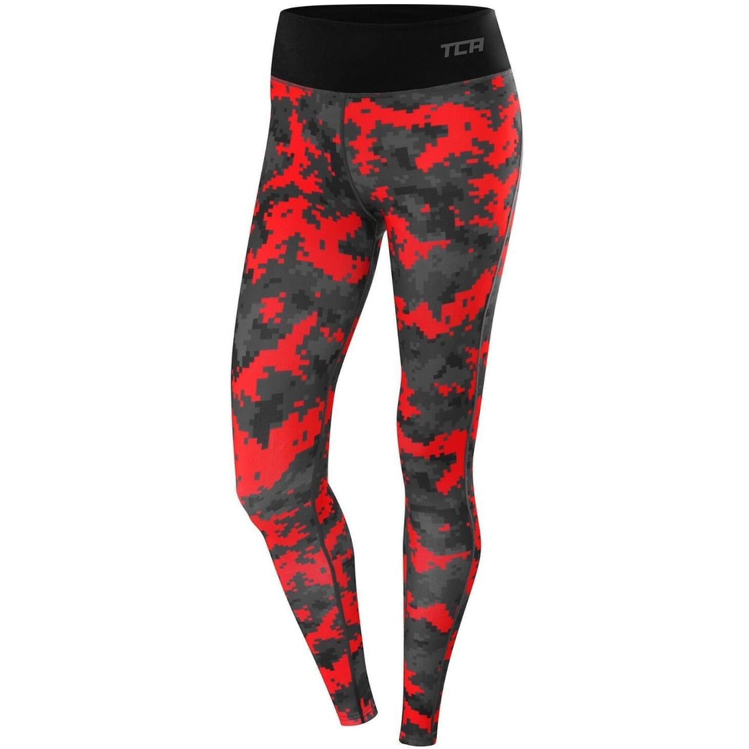 TCA Supreme Graphic Womens Long Running Tights - Red – Start Fitness
