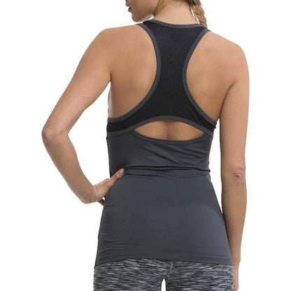 Tca Tech Racerback Vest S  Wtta Asphalt Back View