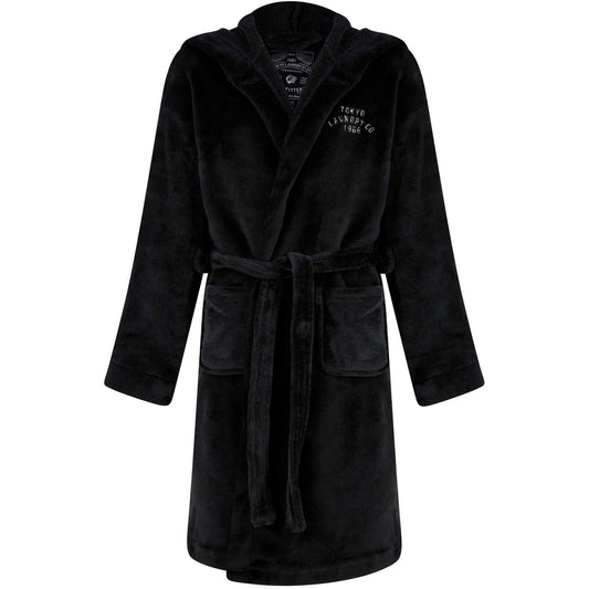 Tokyo Laundry Anders Soft Fleece Dressing Gown  Black