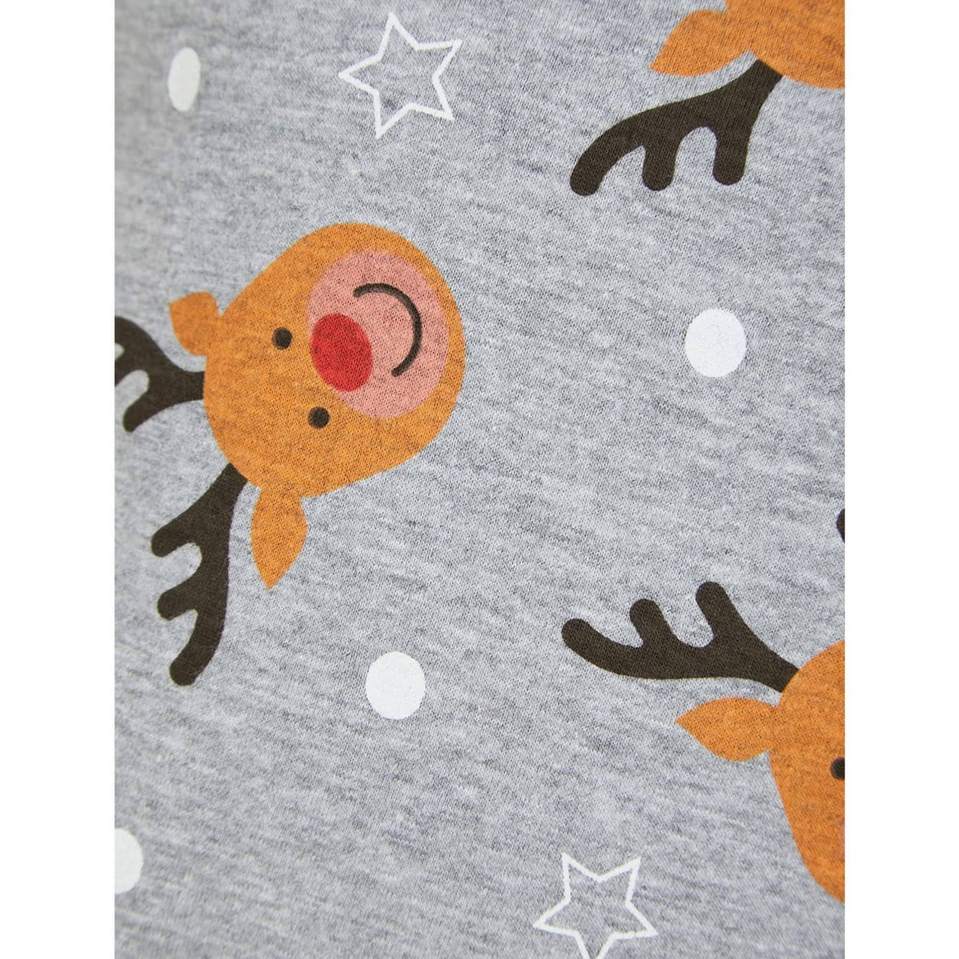 Tokyo Laundry Reindeer Repeat Piece Pyjama Set  Grey Details