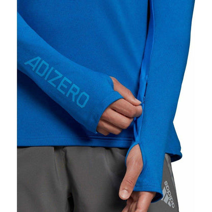 adidas Adizero Half Zip Long Sleeve Mens Running Top - Blue - Start Fitness