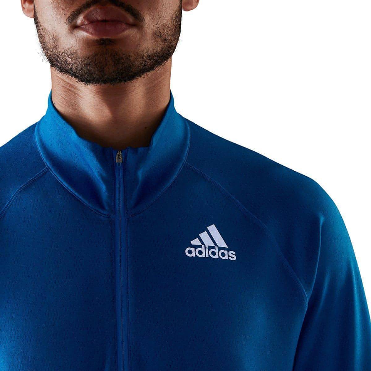 adidas Adizero Half Zip Long Sleeve Mens Running Top - Blue - Start Fitness