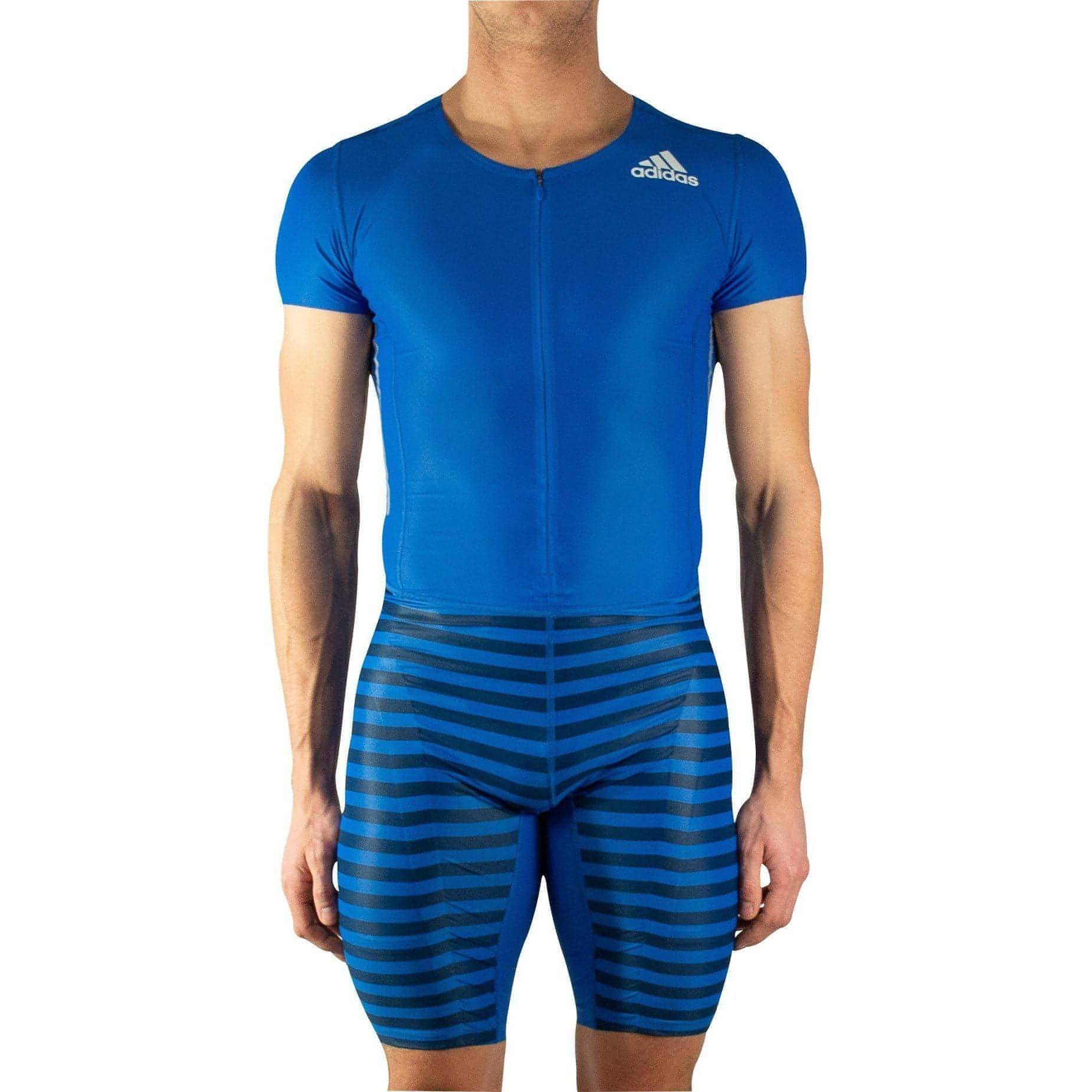 adidas Adizero Short Sleeve Mens Sprint Suit - Blue - Start Fitness