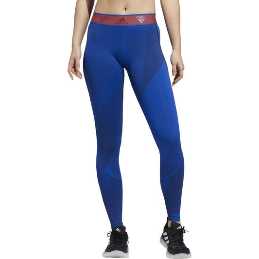 adidas AlphaSkin Graphic Womens Long Training Tights - Blue - Start Fitness