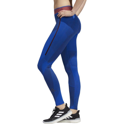 adidas AlphaSkin Graphic Womens Long Training Tights - Blue - Start Fitness