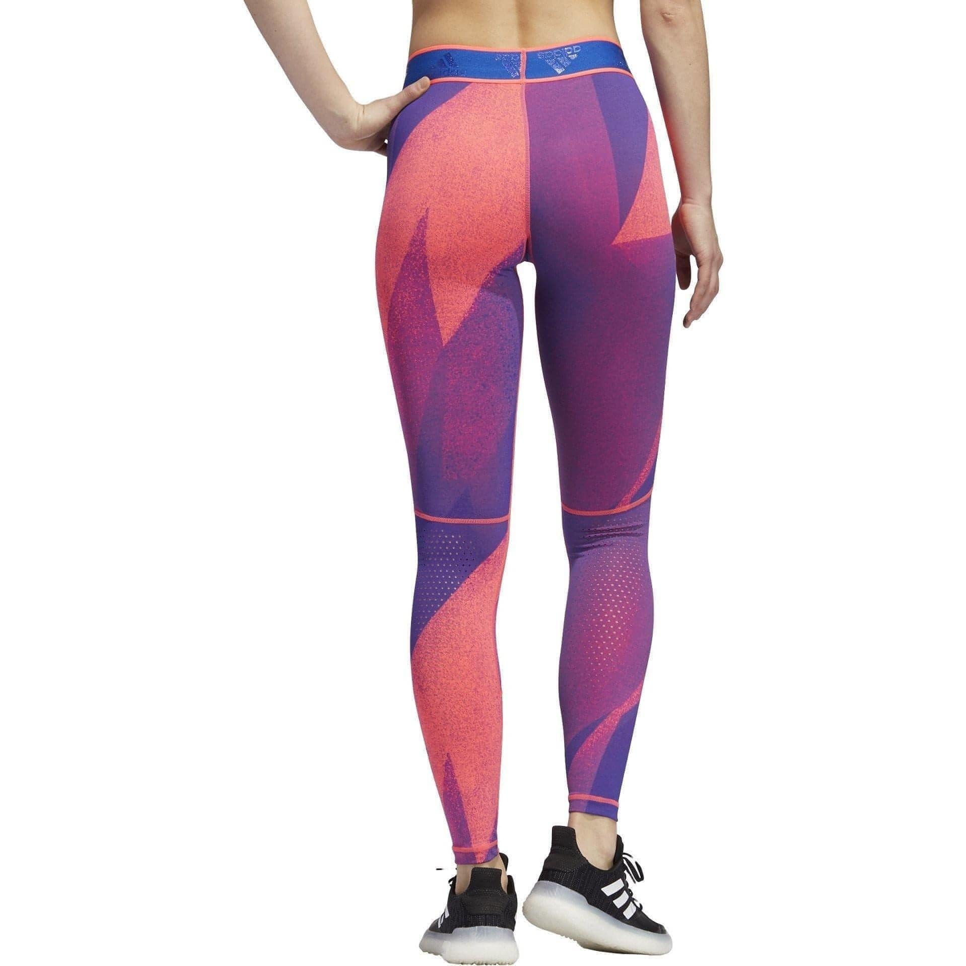 adidas AlphaSkin Graphic Womens Long Training Tights - Pink - Start Fitness