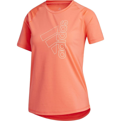 adidas Badge Of Sport Short Sleeve Womens Training Top - Pink - Start Fitness