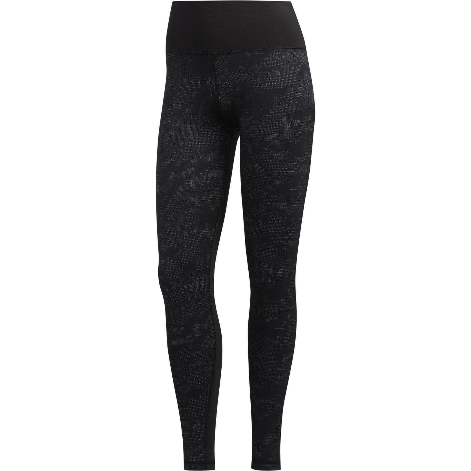 adidas Believe This Camouflage Jacquard Womens Long Training Tights - Black - Start Fitness