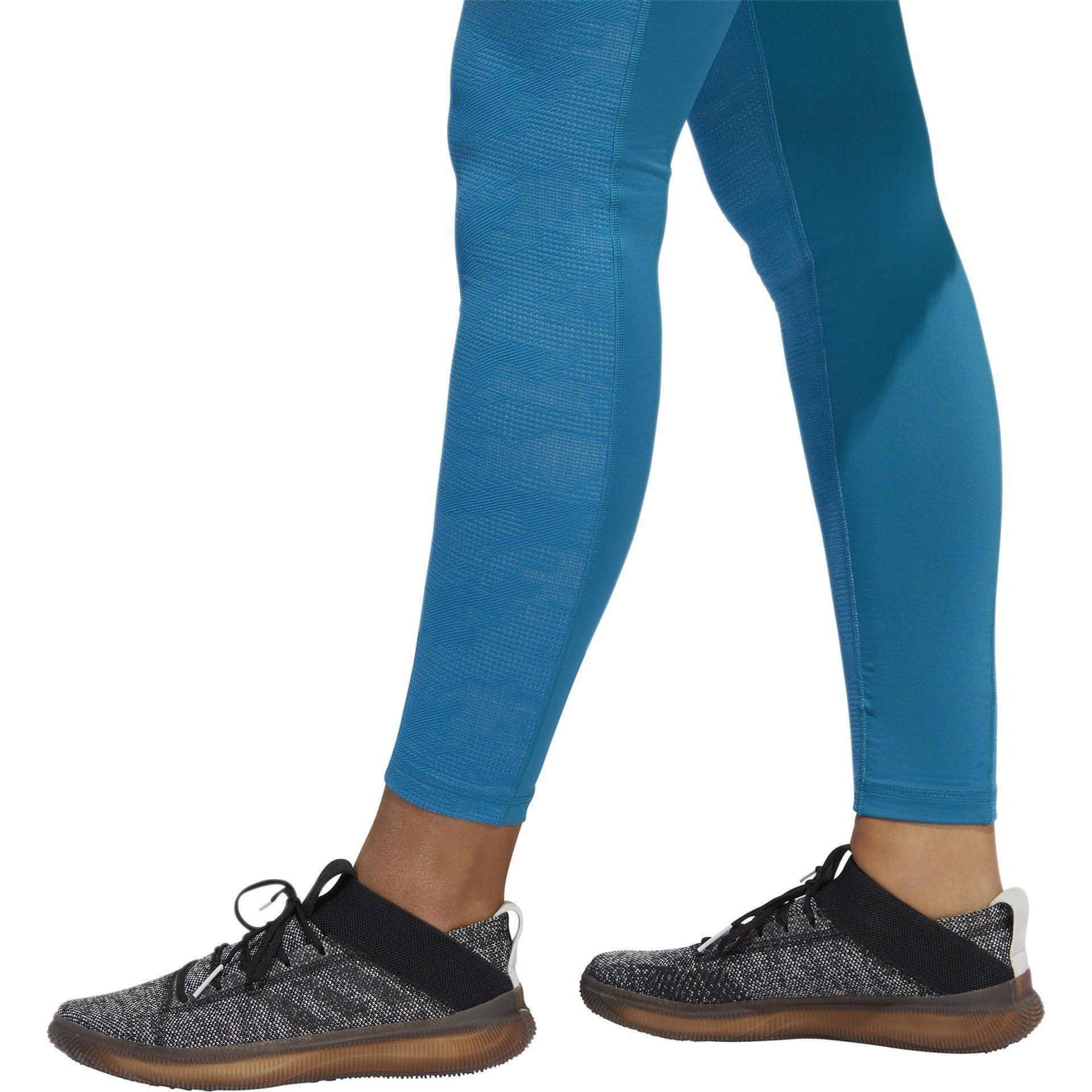 adidas Believe This Camouflage Jacquard Womens Long Training Tights - Blue - Start Fitness