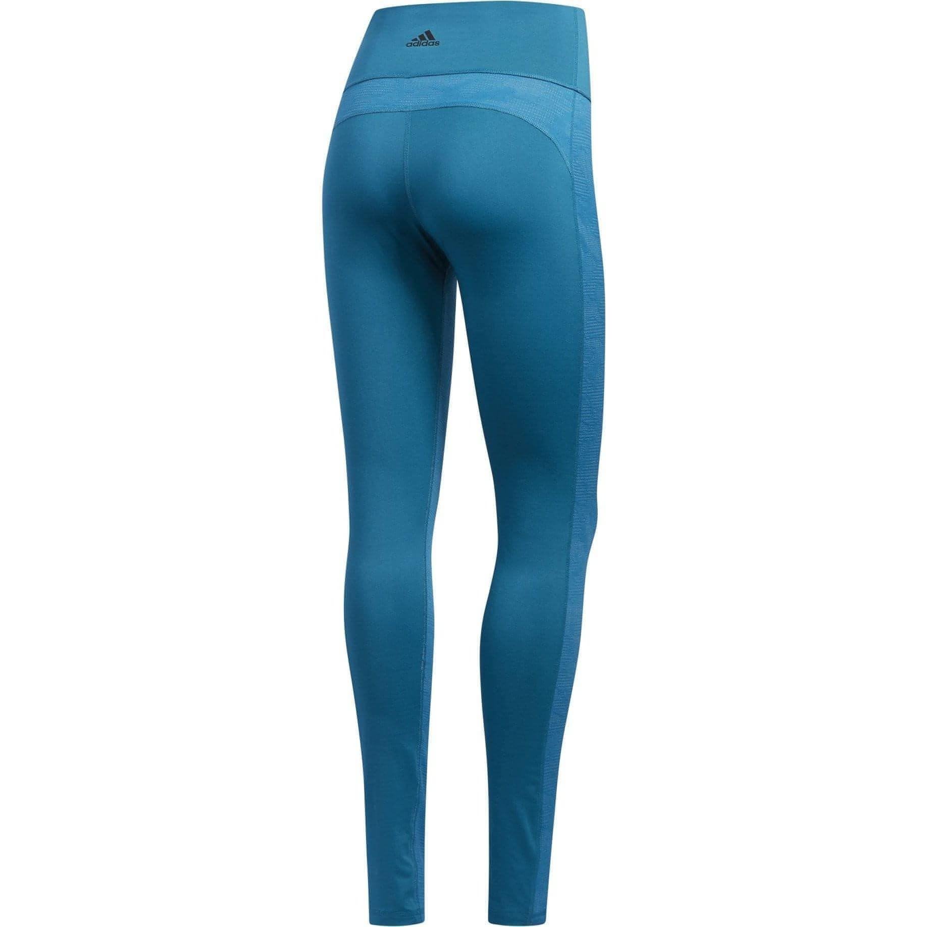 adidas Believe This Camouflage Jacquard Womens Long Training Tights - Blue - Start Fitness