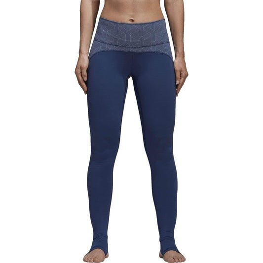 adidas Believe This High Rise Womens Long Yoga Training Tights - Blue - Start Fitness