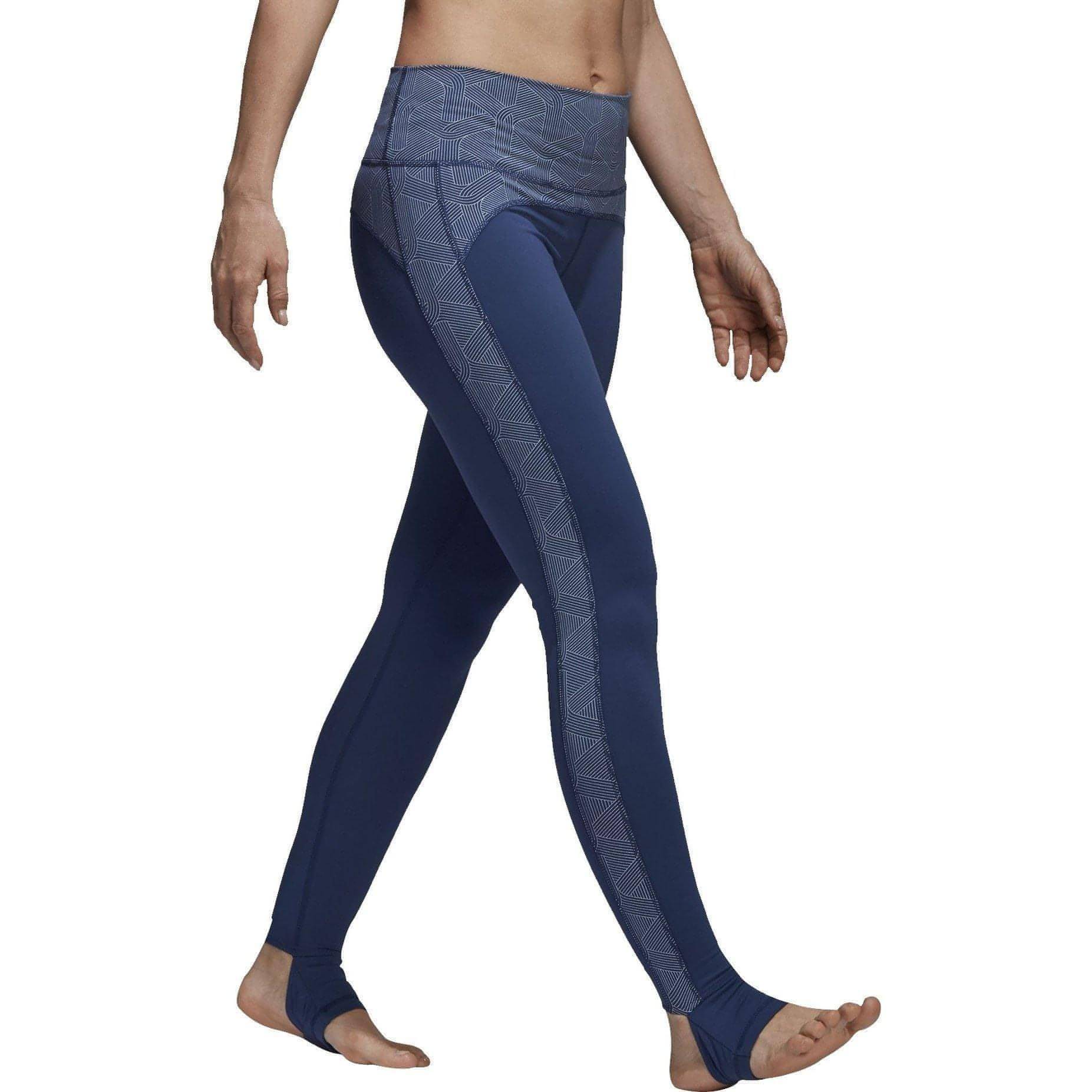 adidas Believe This High Rise Womens Long Yoga Training Tights - Blue - Start Fitness