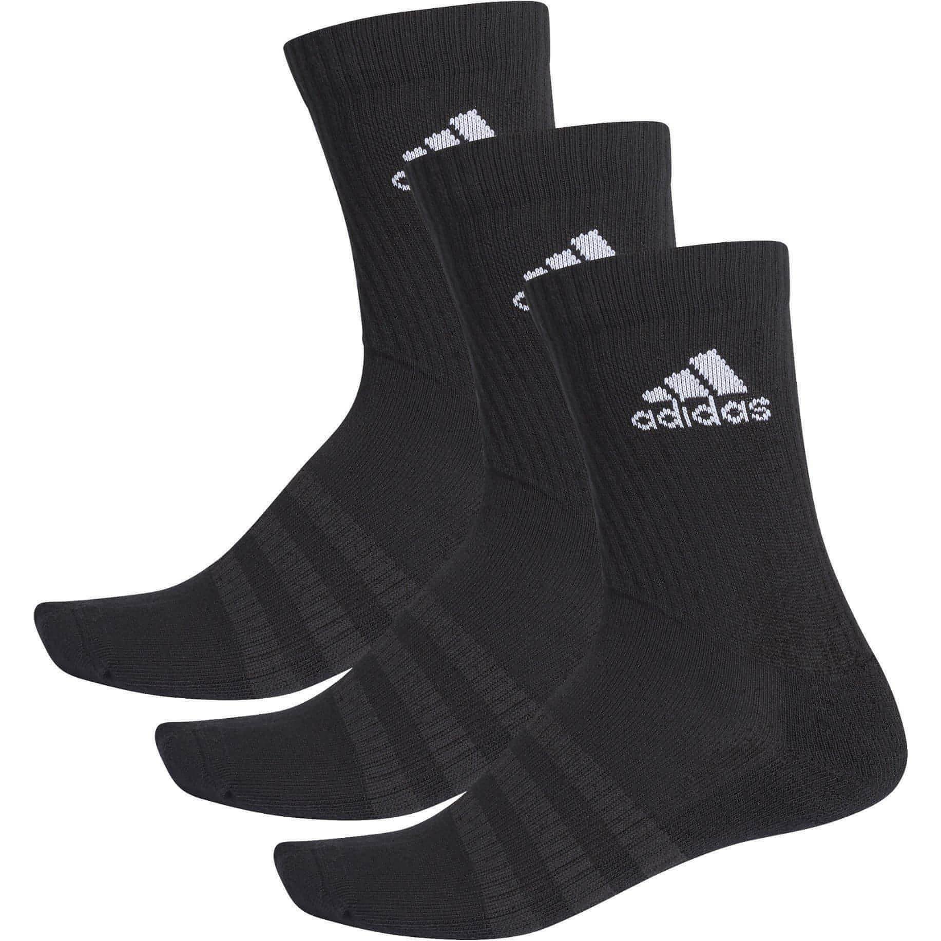 adidas Cushioned (3 Pack) Crew Training Socks - Black 4061626866124 - Start Fitness