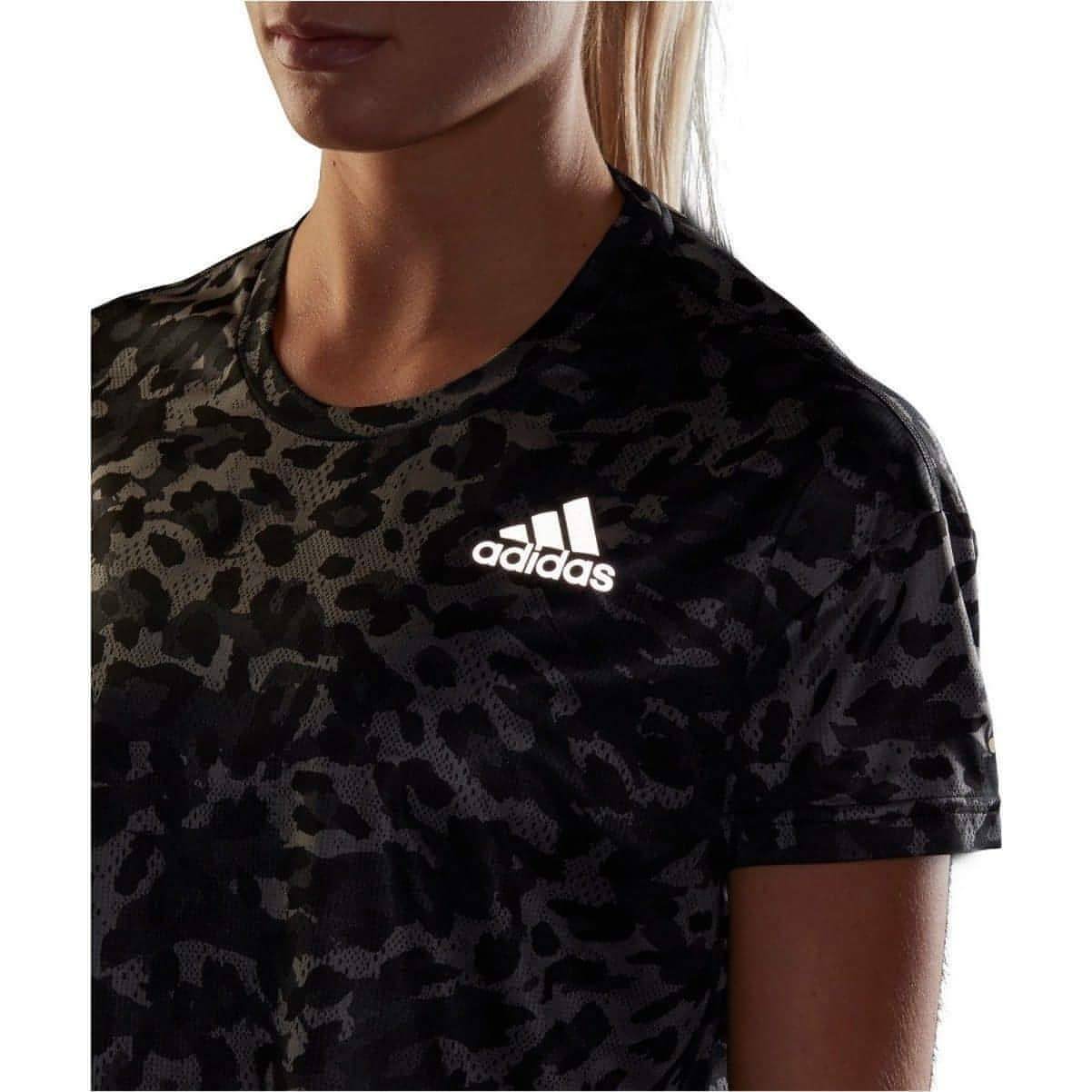 adidas Fast PrimeBlue Graphic Short Sleeve Womens Running Top - Grey - Start Fitness