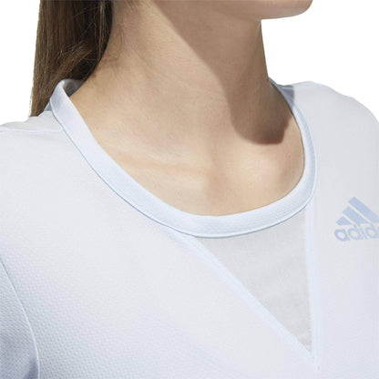 adidas HEAT.RDY 3 Stripes Short Sleeve Womens Training Top - Blue - Start Fitness