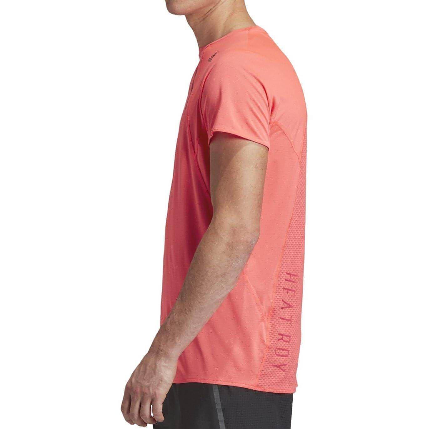 adidas HEAT.RDY Short Sleeve Mens Running Top - Pink - Start Fitness