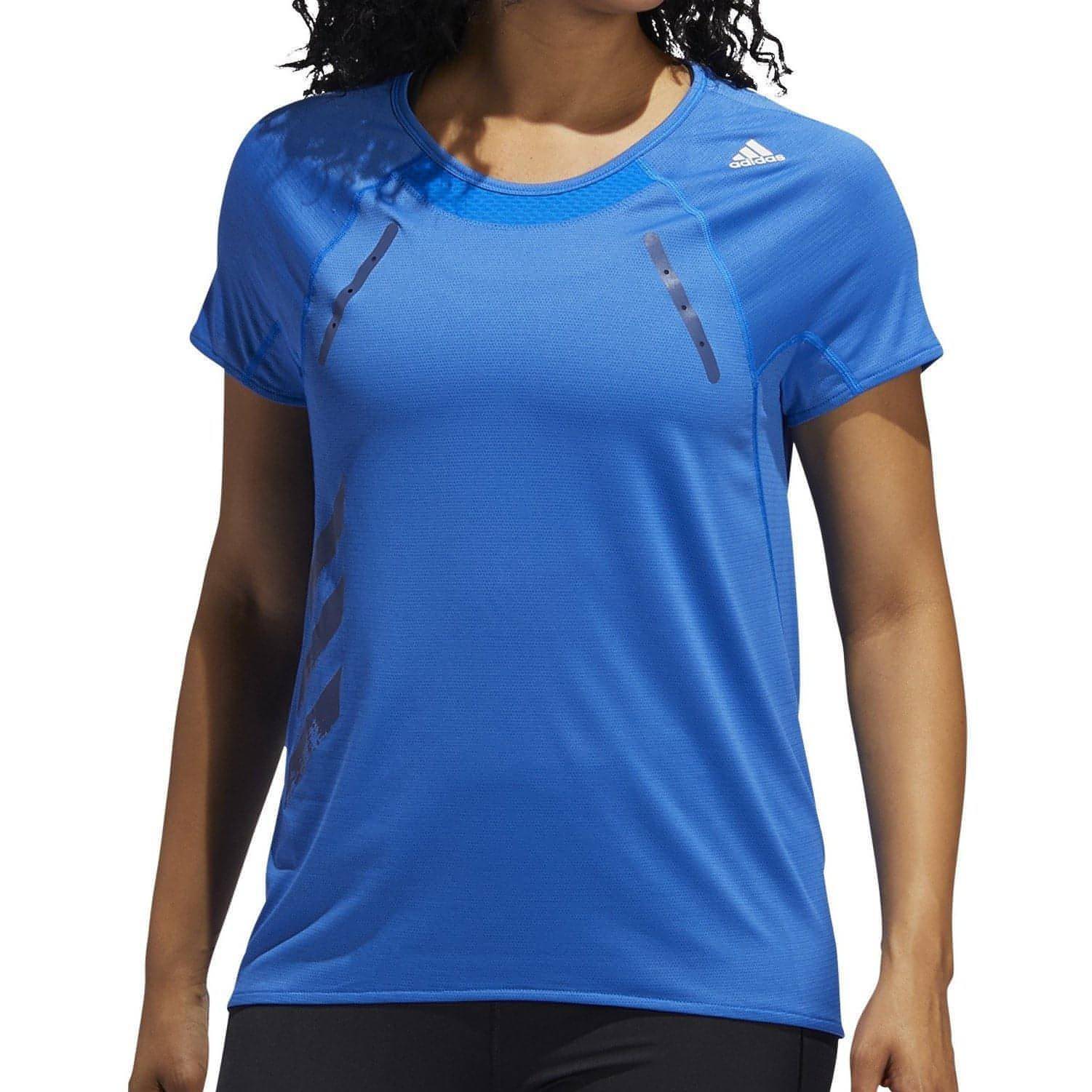 adidas HEAT.RDY Short Sleeve Womens Running Top - Blue - Start Fitness