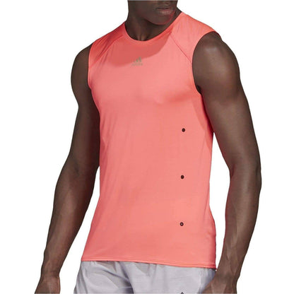 adidas HEAT.RDY Sleeveless Mens Running Top - Pink - Start Fitness