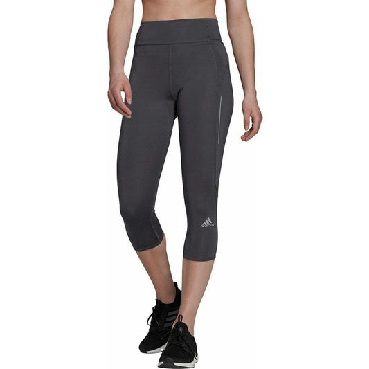 adidas Own The Run 3/4 Capri Womens Running Tights - Grey - Start Fitness