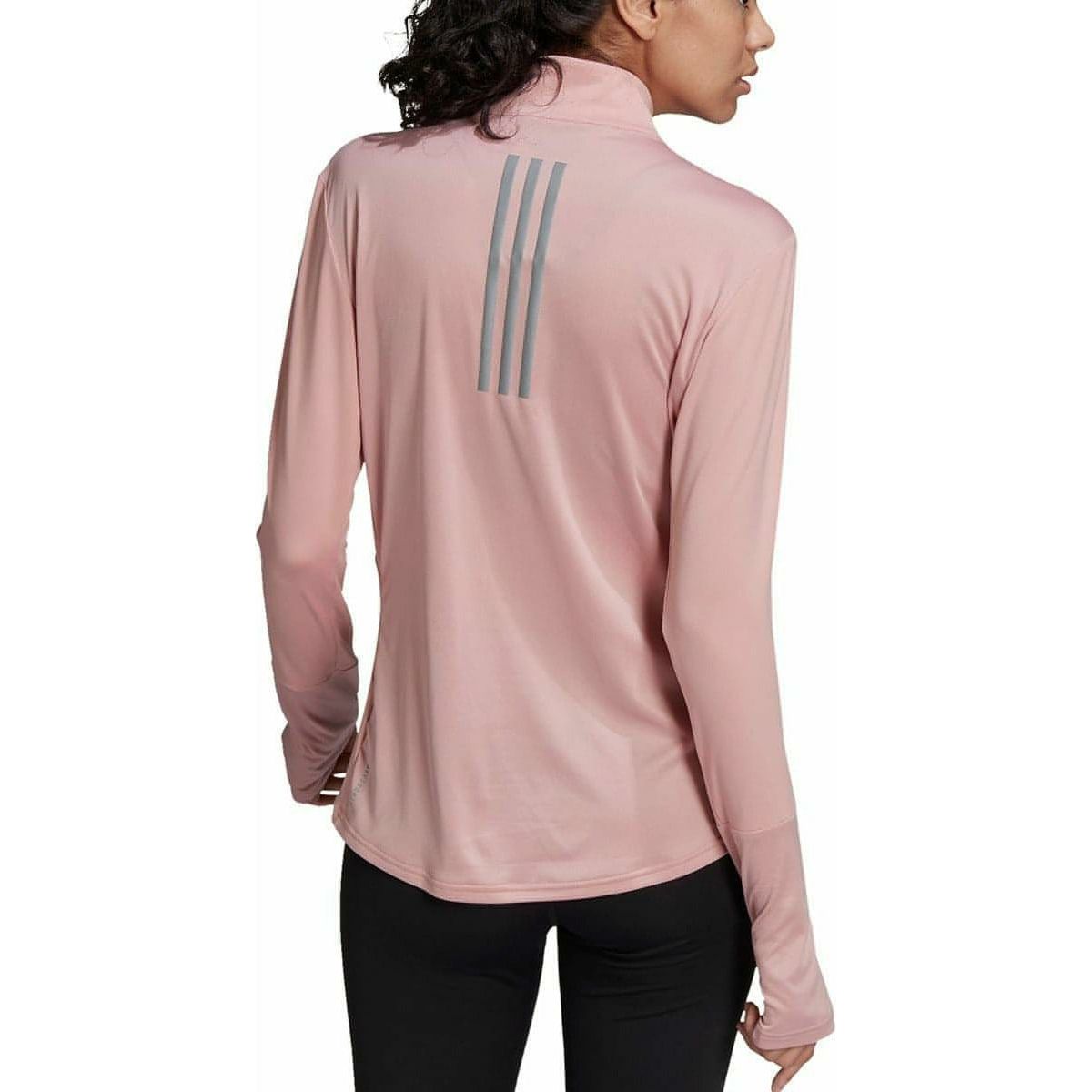 adidas Own The Run Half Zip Long Sleeve Womens Running Top - Pink - Start Fitness