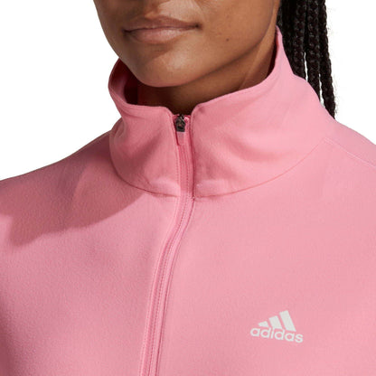 adidas Own The Run Half Zip Long Sleeve Womens Running Top - Pink - Start Fitness