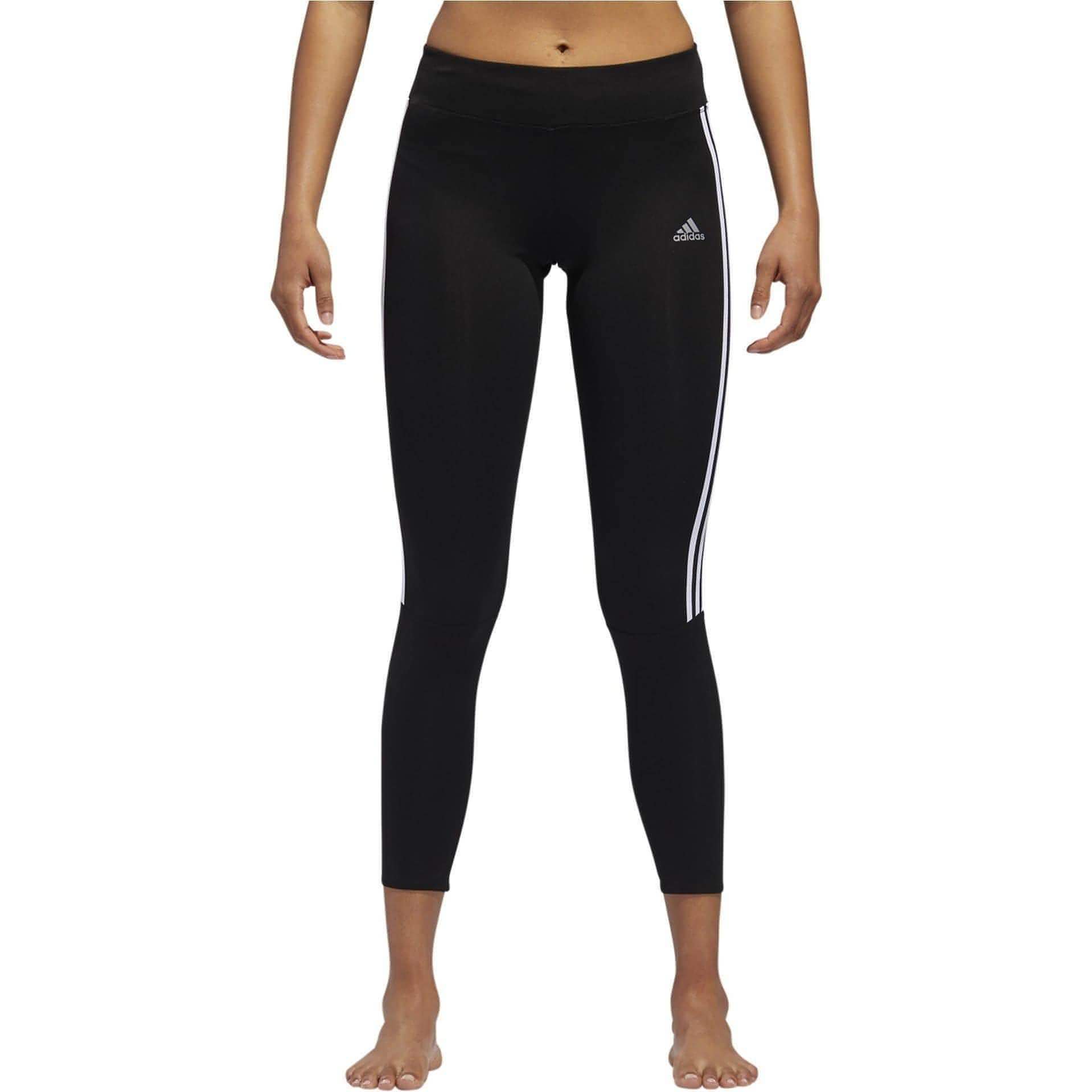 adidas Run It 3 Stripe Womens 7/8 Running Tights - Black - Start Fitness