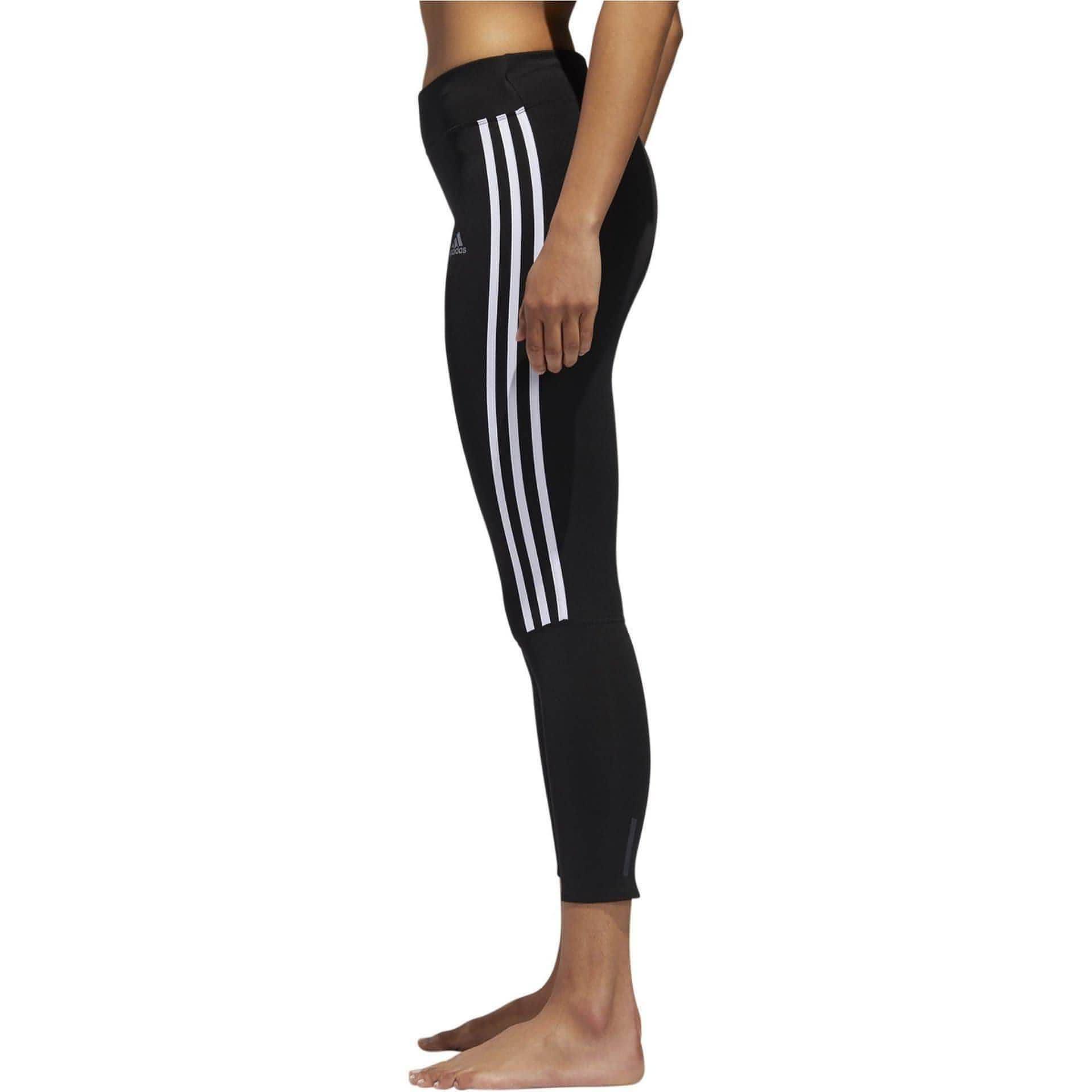 adidas Run It 3 Stripe Womens 7/8 Running Tights - Black - Start Fitness