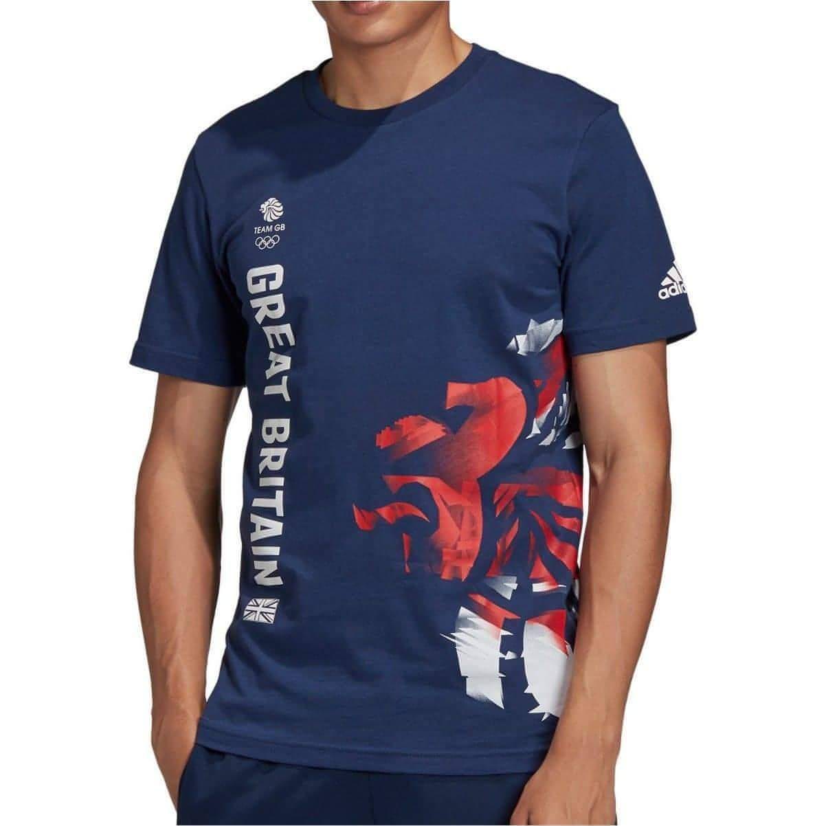 adidas Team GB Graphic Short Sleeve Mens Supporters Top - Navy - Start Fitness
