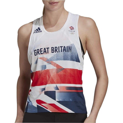 adidas Team GB Womens Running Vest Tank Top - White - Start Fitness