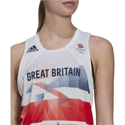 adidas Team GB Womens Running Vest Tank Top - White - Start Fitness