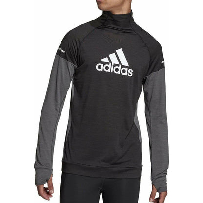 adidas Turtle Graphic Block Long Sleeve Mens Running Top - Black - Start Fitness