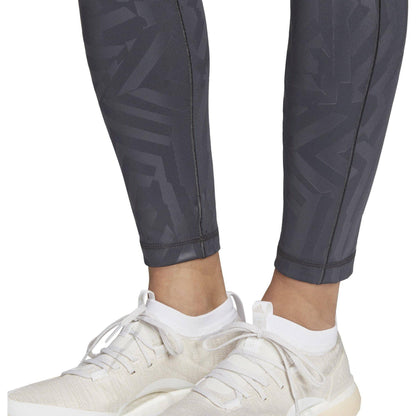 adidas Ultimate High Rise Embossed Womens Long Training Tights - Grey - Start Fitness