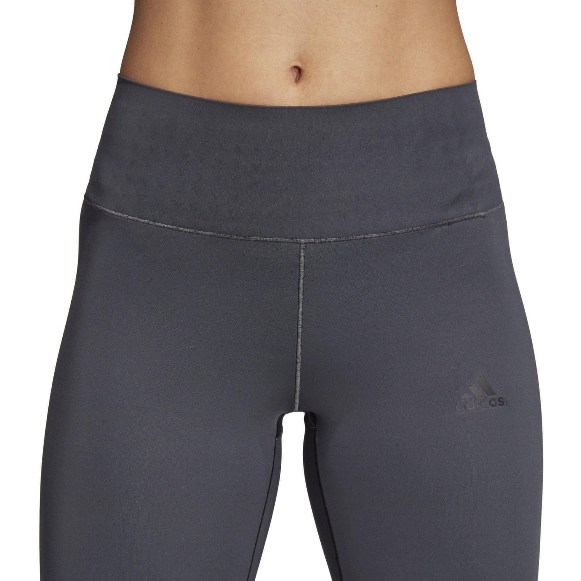 adidas Ultimate High Rise Embossed Womens Long Training Tights - Grey - Start Fitness