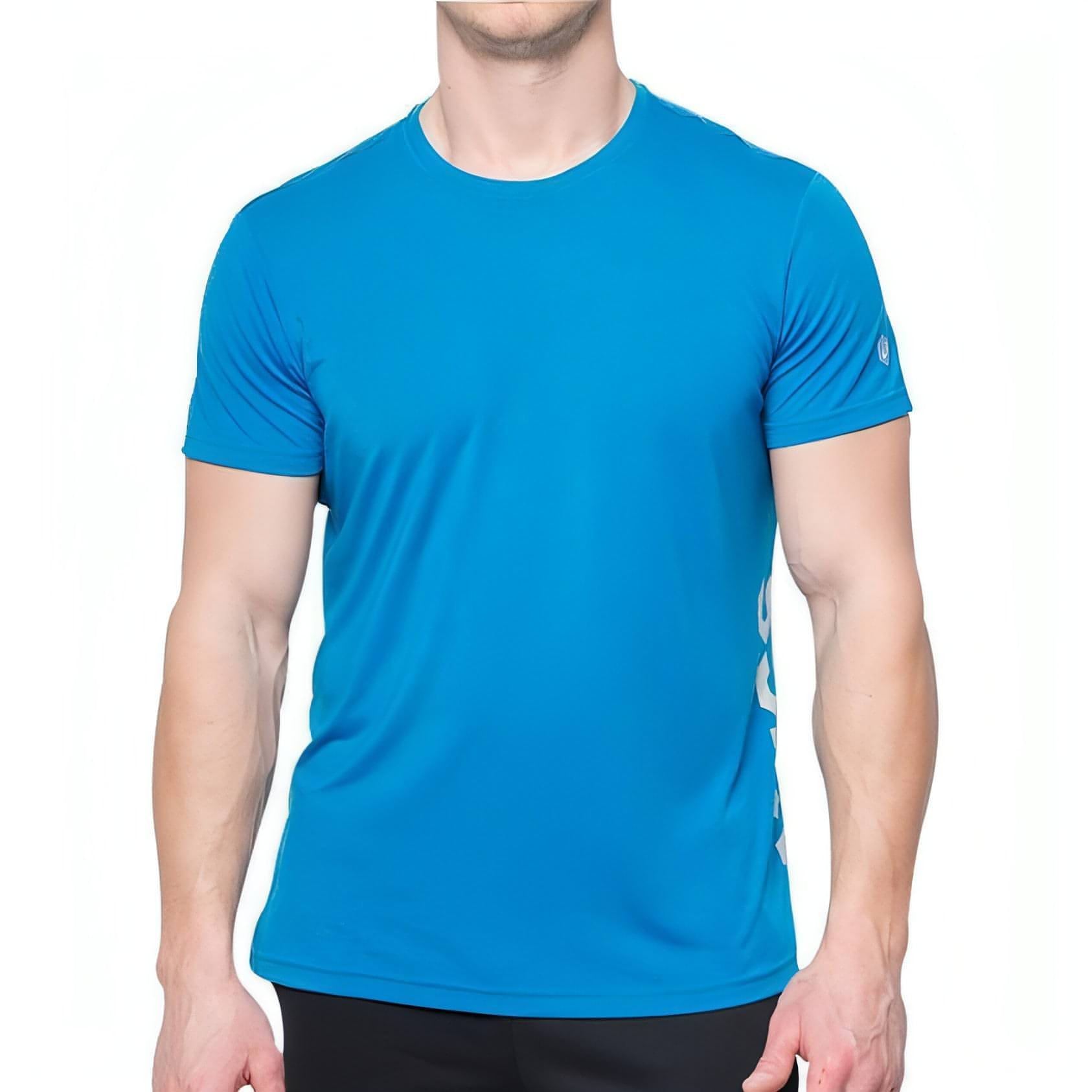 Asics ESNT DBL GPX Short Sleeve Mens Training Top - Blue - Start Fitness