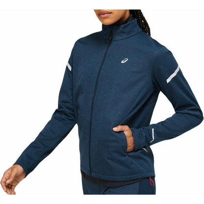 Asics Lite-Show Winter Womens Running Jacket Navy – Start Fitness
