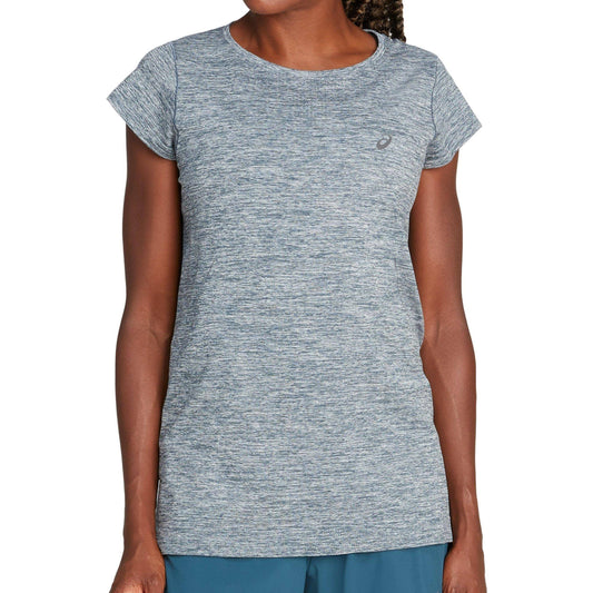 Asics Race Seamless Short Sleeve Womens Running Top - Blue - Start Fitness