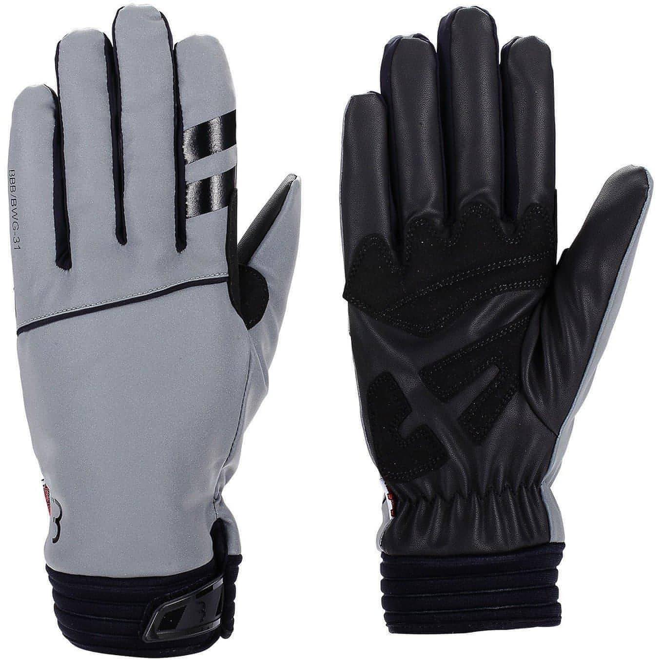 BBB ColdShield Reflect Full Finger Winter Cycling Gloves - Grey - Start Fitness