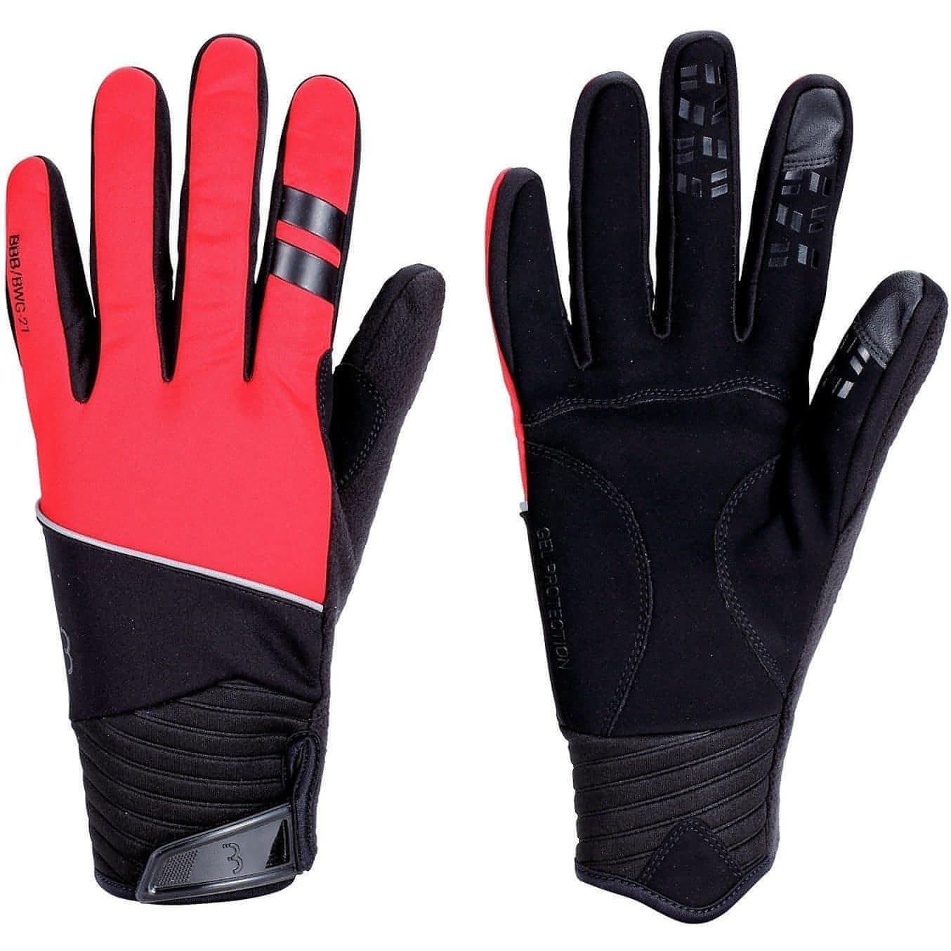 BBB ControlZone Winter Full Finger Cycling Gloves - Red - Start Fitness