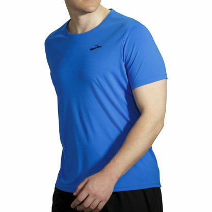 Brooks Atmosphere Short Sleeve Mens Running Top - Blue - Start Fitness