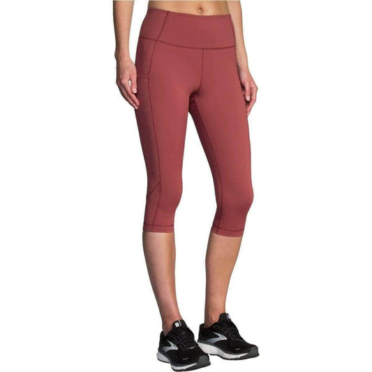 Brooks Method 3/4 Capri Womens Running Tights - Red - Start Fitness