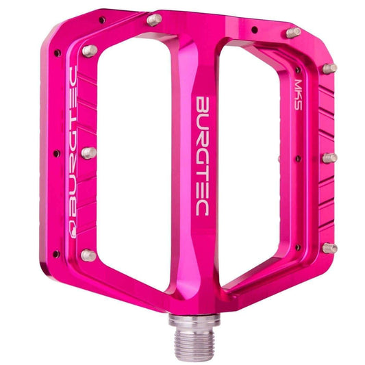 Burgtec Penthouse Flat Pedals MK5 Steel Boost Axles - Pink 712885687411 - Start Fitness