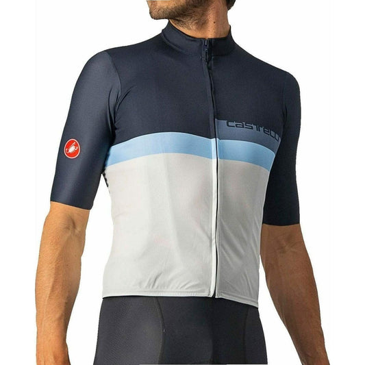 Castelli A Blocco Short Sleeve Mens Cycling Jersey - Navy - Start Fitness