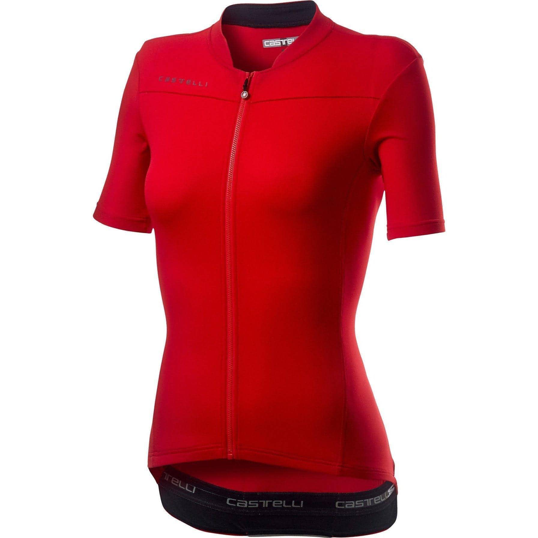 Castelli Anima 3 Short Sleeve Womens Cycling Jersey - Red - Start Fitness