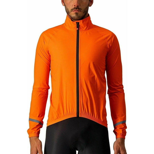 Castelli Emergency 2 Rain Mens Cycling Jacket - Orange - Start Fitness