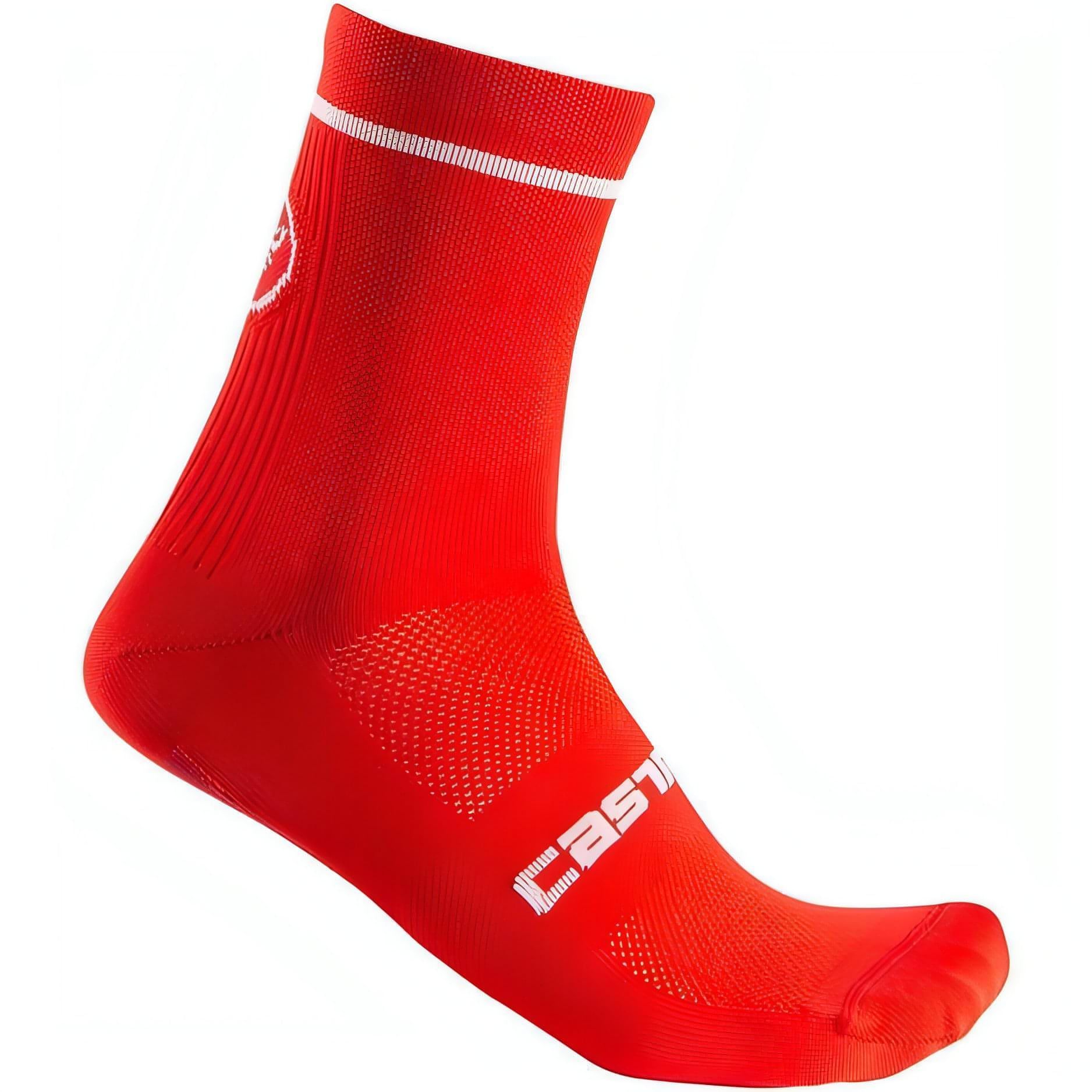 Castelli Entrata 13 Cycling Socks - Red - Start Fitness
