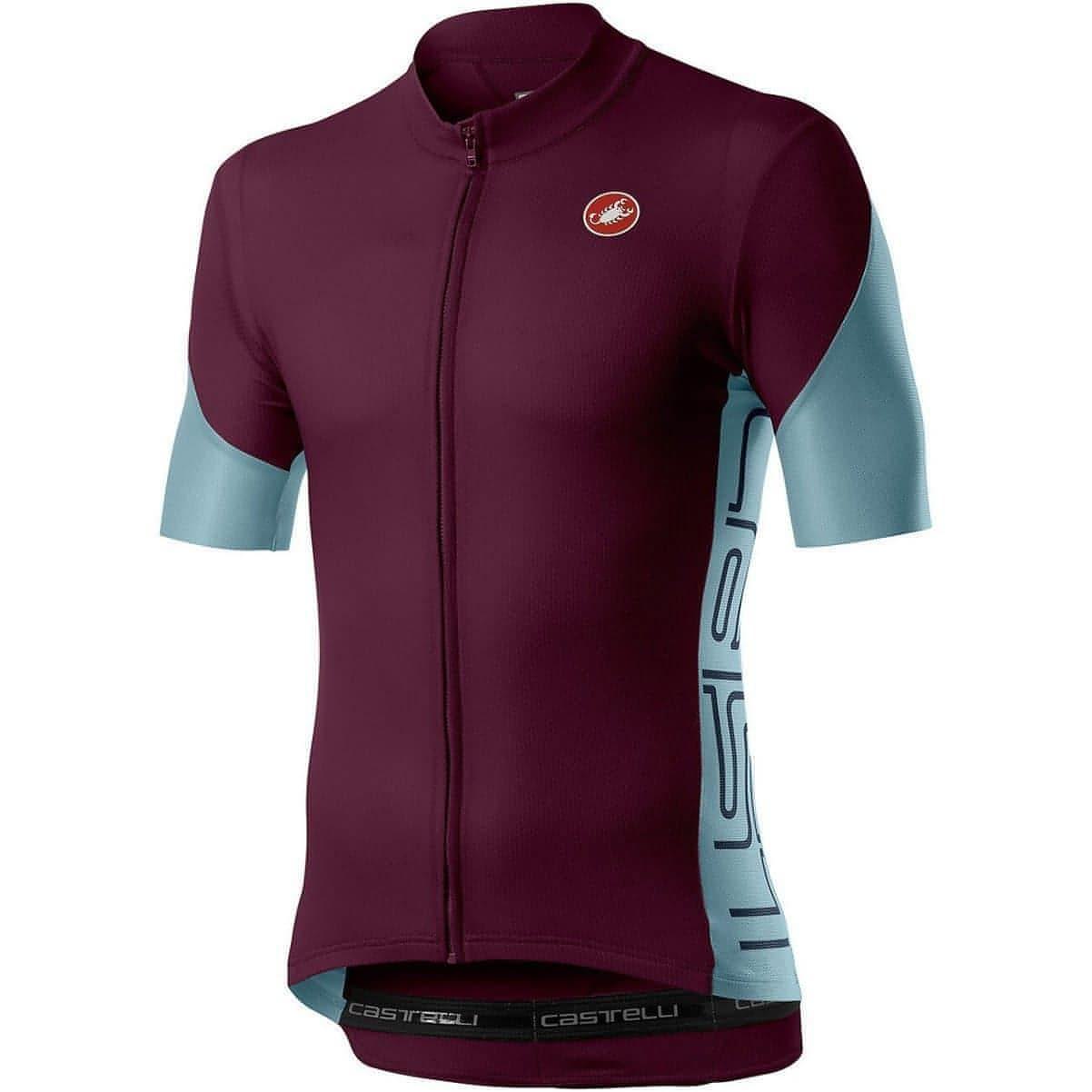 Castelli Entrata V Short Sleeve Mens Cycling Jersey - Purple - Start Fitness
